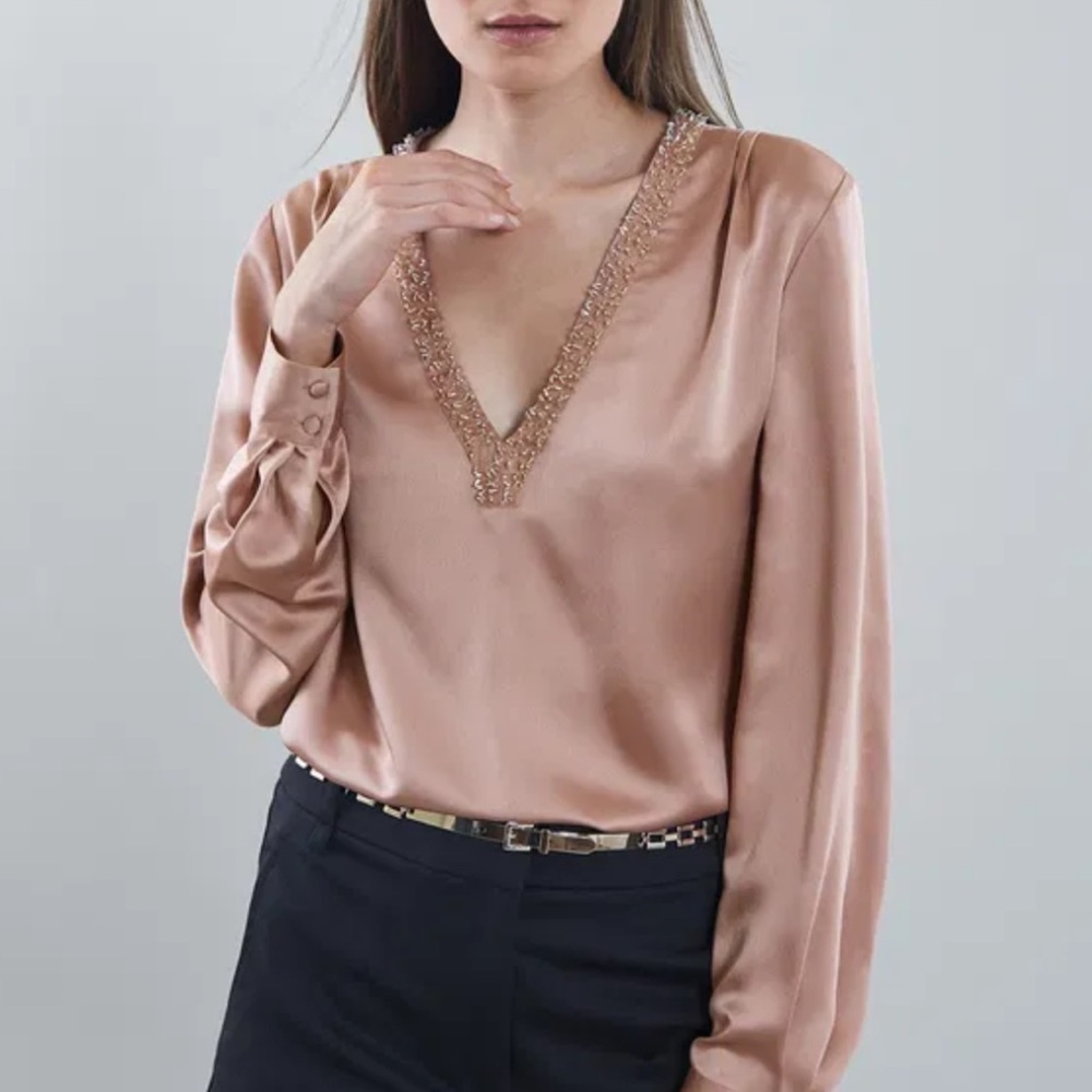 REISS Monzea Embellished Blouse